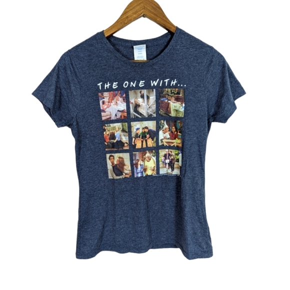 FRIENDS Tops - Friends Port & Company Cotton Gray Blue The one with..Tee Shirt